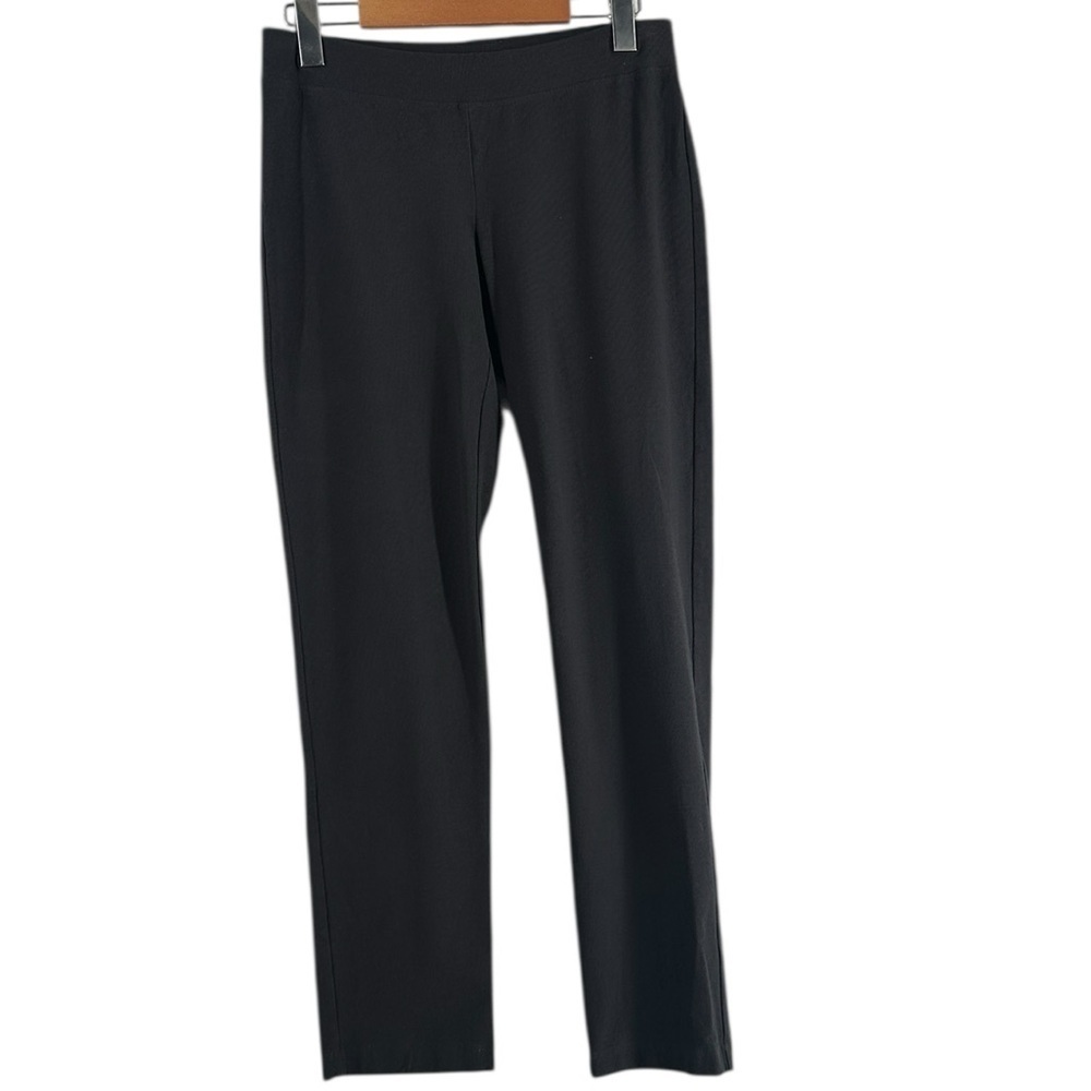 Eileen Fisher pull on pants slim leg Charcoal Knit trousers career sz xs